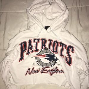 New England Patriots Crop Top Hoodie
